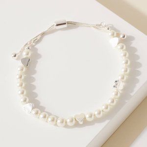 Natural Pearls & Heart Bracelet Valentine Dainty 4in. Bracelet Jewelry
